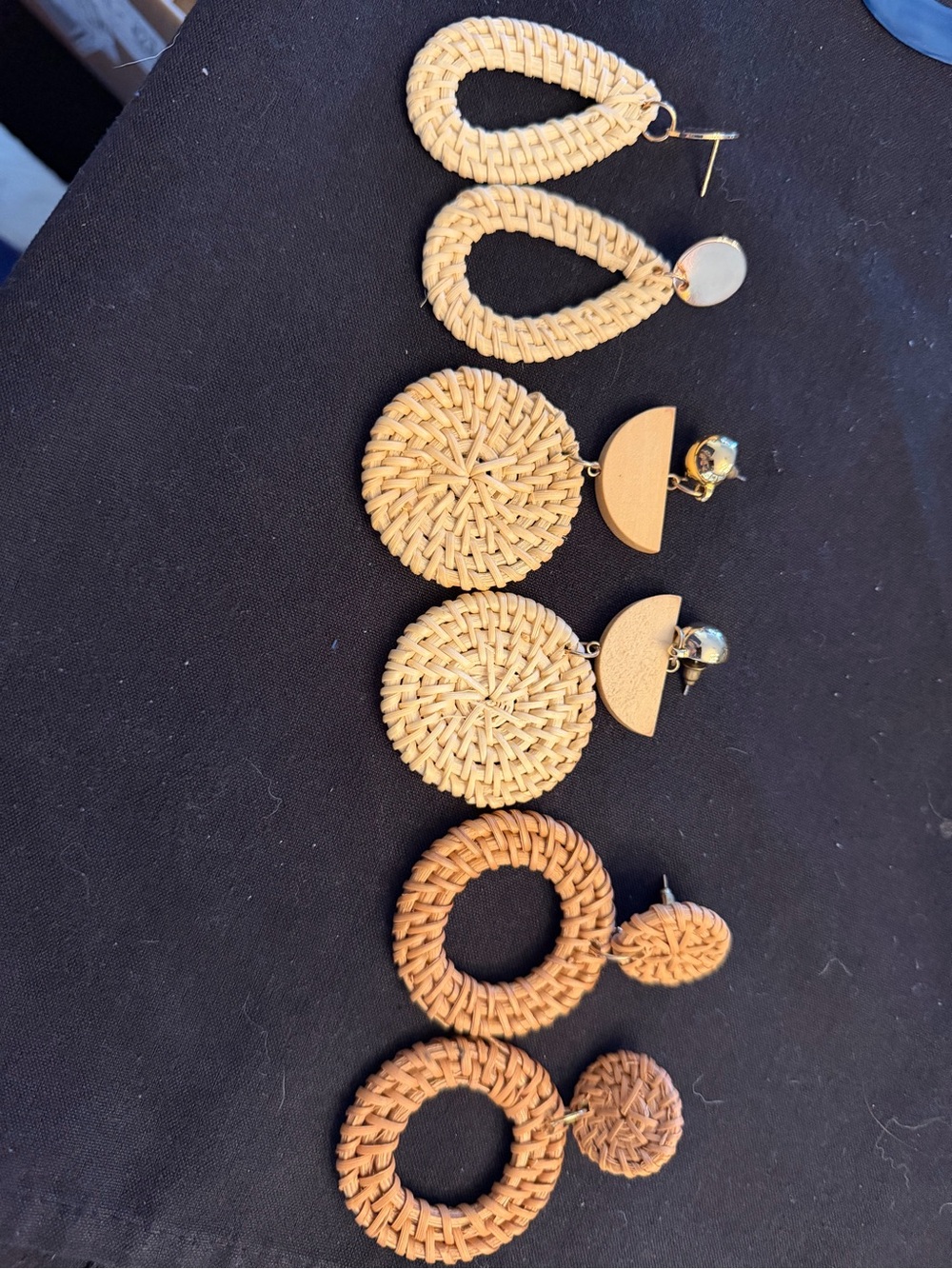 Handwoven Tan & Natural Women’s Statement Earrings - Boho Chic